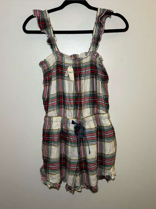 aerie Other - Aerie Red & Green Plaid Flannel Romper Pajamas Ruffled Small NEW Holiday
